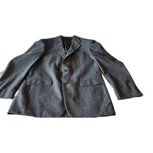 Ruffini Italy Sport Coat 42L Gray Camel Hair Blend Herringbone Blazer Jacket